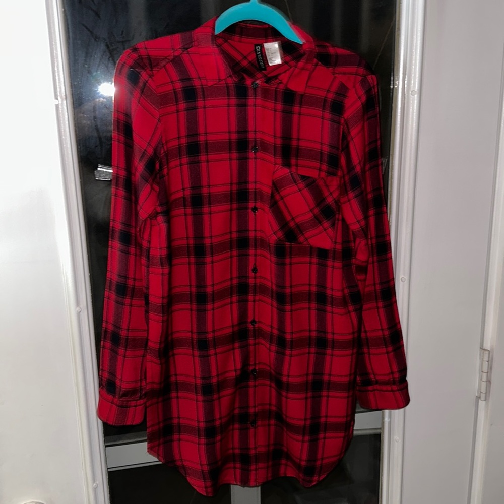 Divided by H&M Button Down Plaid Dress/Top Size 2